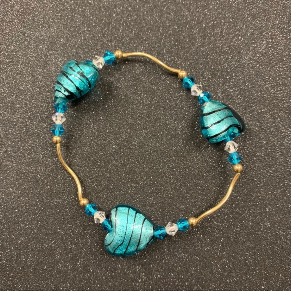 Murano glass bracelet with Swarovski crystal